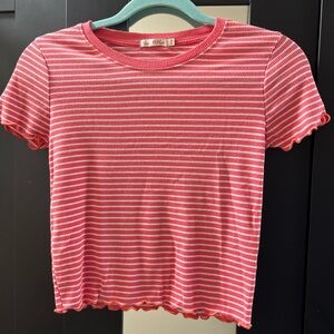 Pink and White Striped Tee